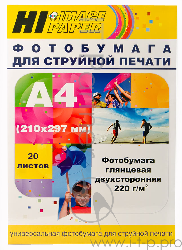 Фотобумага Hi-Image Paper глянцевая двусторонняя, A4, 220 г/м2, 20 л.