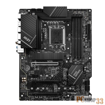 Материнская плата MSI PRO Z790-P WIFI DDR4, Z790, LGA1700, 4DDR4, 3PCIEx16, 1PCI -Ex1, 4M.2