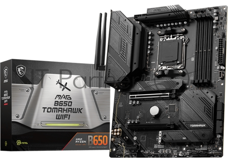 Материнская плата MSI MAG B650 TOMAHAWK WIFI, AM5,4xDDR5,2PCI - Ex16,1PCI-Ex1,3xM.2,6SATA3,1US {5} (010153)