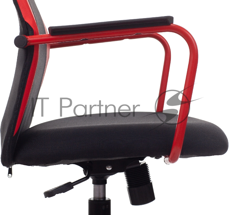 Кресло игровое Zombie ONE черный/красный сиденье черный текстиль/эко.кожа с подголов. крестов. металл