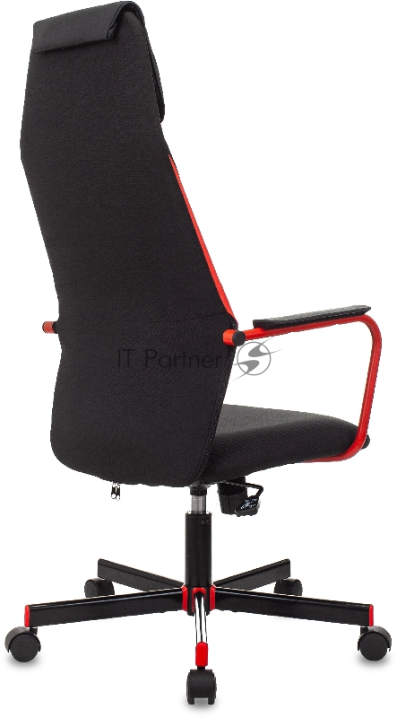 Кресло игровое Zombie ONE черный/красный сиденье черный текстиль/эко.кожа с подголов. крестов. металл