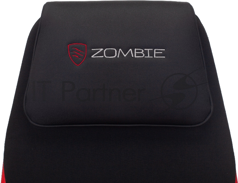 Кресло игровое Zombie ONE черный/красный сиденье черный текстиль/эко.кожа с подголов. крестов. металл