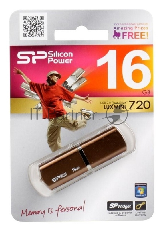 Флеш Диск Silicon Power 16Gb LuxMini 720 SP016GBUF2720V1Z USB2.0 коричневый