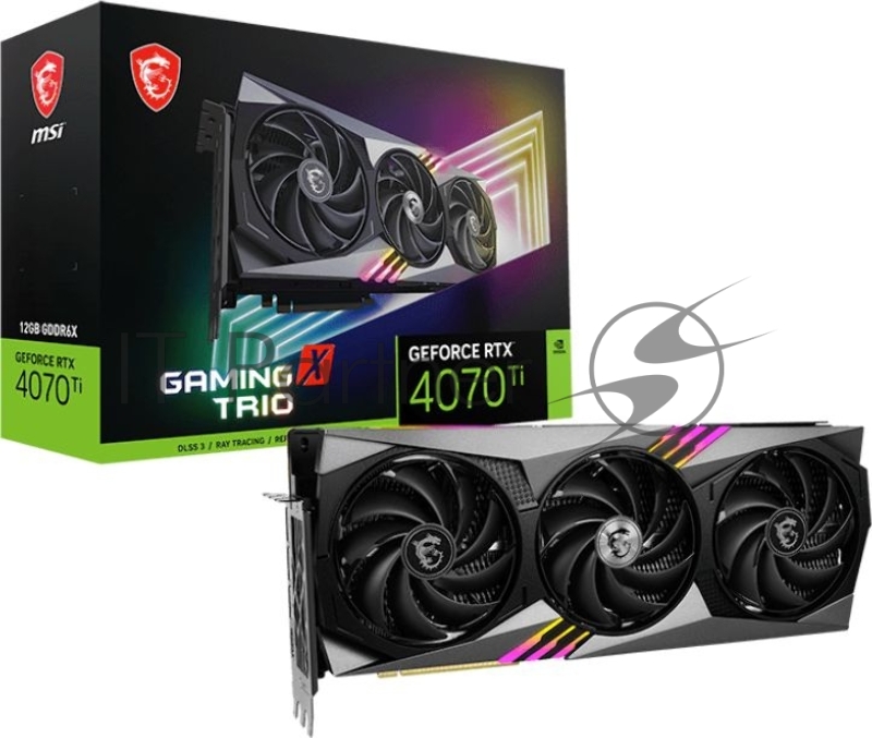 Видеокарта MSI PCI-E 4.0 RTX 4070 Ti GAMING X TRIO 12G NVIDIA GeForce RTX 4070TI 12288Mb 384 GDDR6X 1800/19000 HDMIx1 DPx3 HDCP Ret