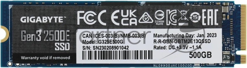 Твердотельный накопитель SSD M.2 GIGABYTE Gen3 2500E SSD 500GB G325E500G (844370)