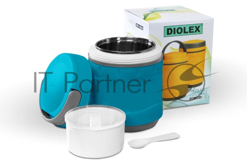 Термос Diolex DXС-1200-2B 1200 мл синий, пищевой пластик. с колбой из нерж. стали