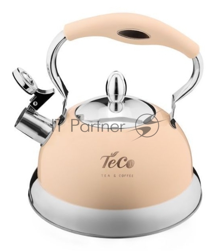 Чайник для плиты TECO TC-125-BG кремовый 3л нержавейка, со свистком