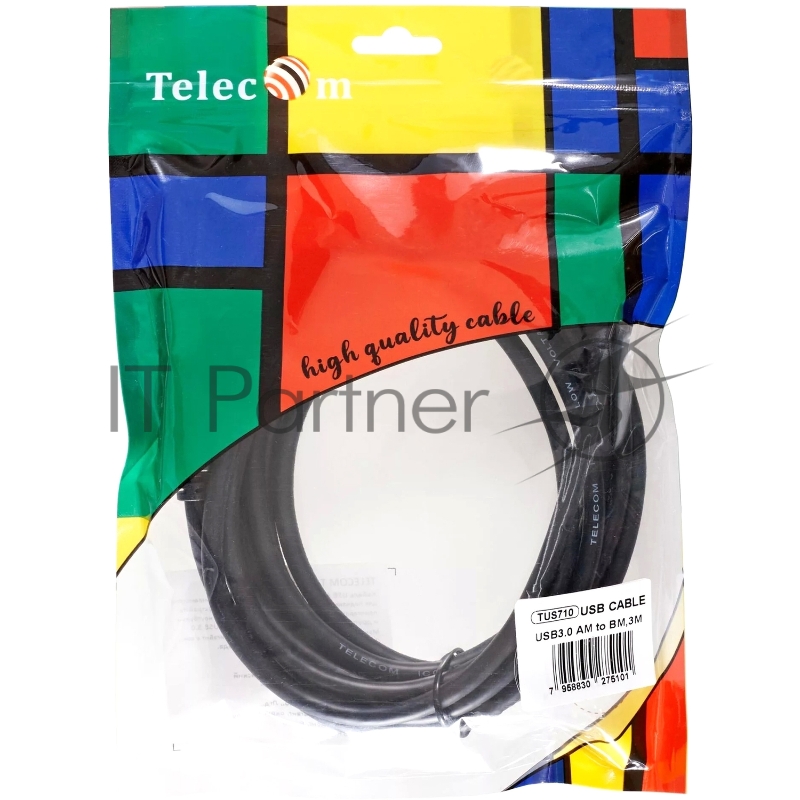 Кабель соединительный Telecom TUS710-3M USB3.0 Am/Bm 1,8m Telecom (TUS710-3M)