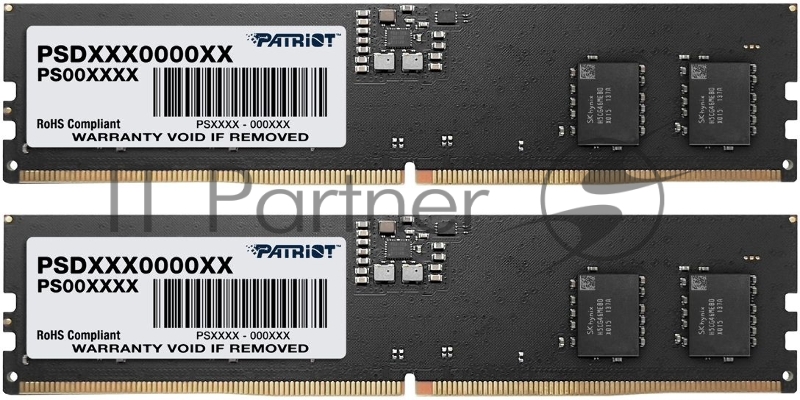 Память DDR5 2x8Gb 4800MHz Patriot PSD516G4800K Signature RTL PC5-38400 CL40 DIMM ECC 288-pin 1.1В