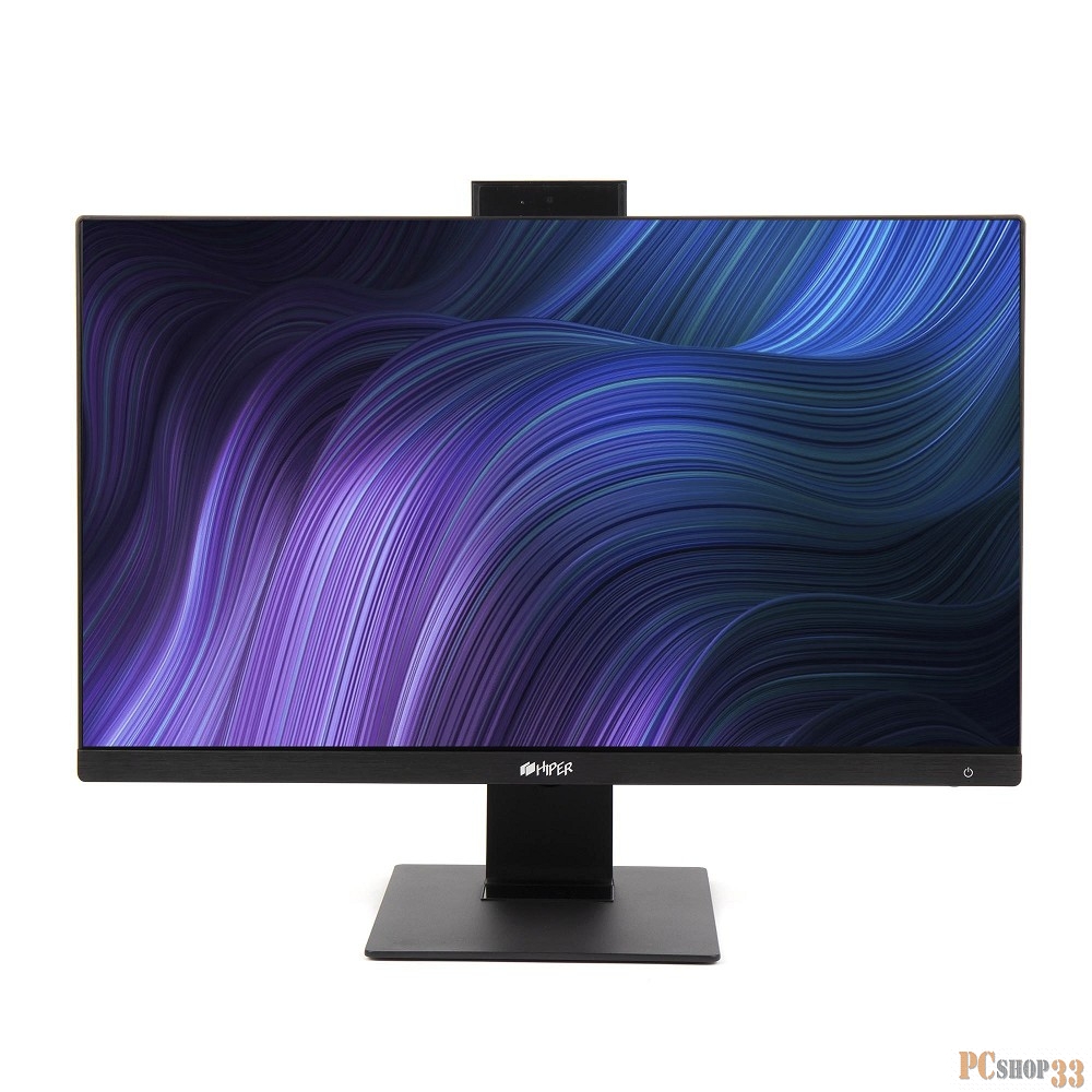 Моноблок Hiper V6 23.8 Full HD Cel G5905 (3.5) 4Gb SSD256Gb UHDG Windows 10 Professional GbitEth WiFi BT клавиатура мышь Cam черный 1920x1080