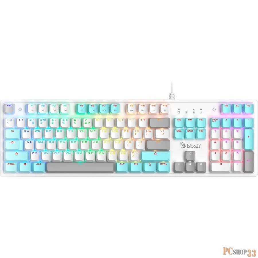 Клавиатура A4Tech Bloody S510R механическая белый USB for gamer LED