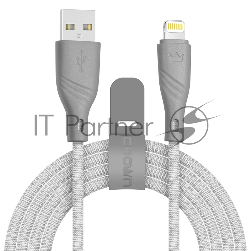 Кабель Crown USB - Lightning CMCU-3043L grey