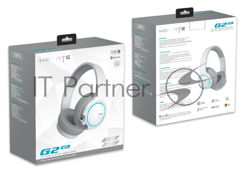 Наушники с микрофоном Edifier G2BT белый накладные BT оголовье