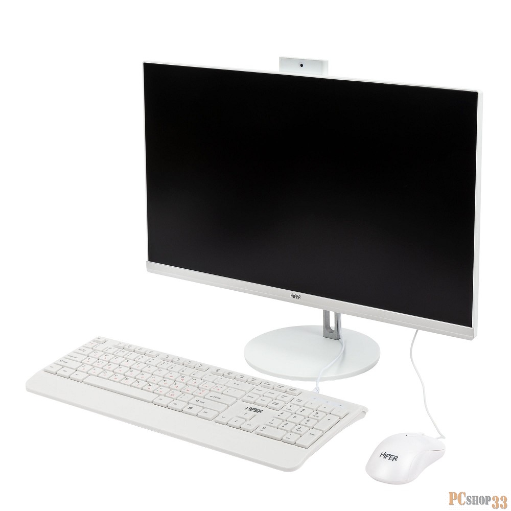 Моноблок Hiper V10 23.8 Full HD i3 10105 (3.7) 8Gb SSD256Gb UHDG Windows 10 Professional GbitEth WiFi BT клавиатура мышь Cam белый 1920x1080
