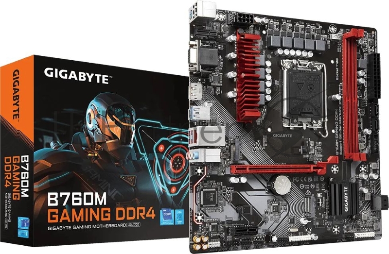 Материнская плата Gigabyte B760M GAMING DDR4 Soc-1700 Intel B760 2xDDR4 mATX AC`97 8ch(7.1) 2.5Gg RAID+VGA+HDMI+DP