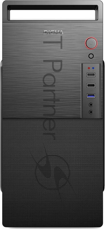 Корпус Digma DC-MATX101-U2 черный без БП mATX 1x80mm 1x92mm 2x120mm 2xUSB2.0 audio