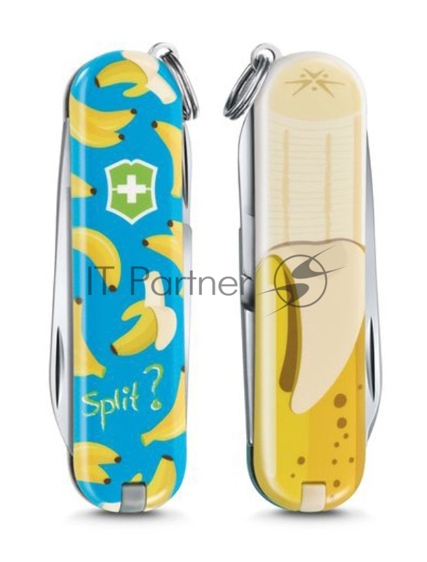 Нож перочинный Victorinox Classic LE2019 Banana Split (0.6223.L1908) 58мм 7функций желтый/голубой подар.коробка