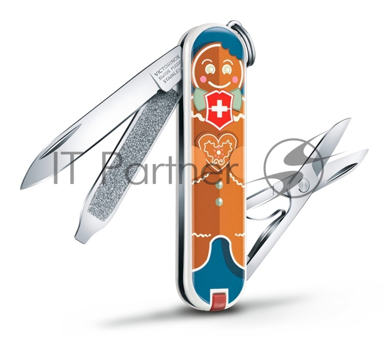 Нож перочинный Victorinox Classic LE2019 Gingerbread Love (0.6223.L1909) 58мм 7функций синий подар.коробка