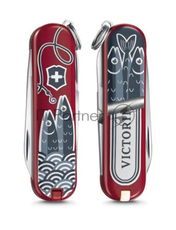 Нож перочинный Victorinox Classic LE2019 Sardine Can (0.6223.L1901) 58мм 7функций красный подар.коробка