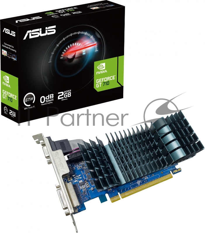 Видеокарта Asus PCI-E GT710-SL-2GD3-BRK-EVO NVIDIA GeForce GT 710 2048Mb 64 DDR3 954/5012 DVIx1 HDMIx1 CRTx1 HDCP Ret low profile