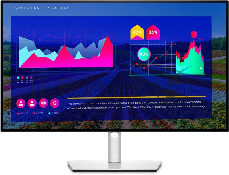 Монитор Dell 27 UltraSharp U2722D черный IPS LED 5ms 16:9 HDMI матовая HAS Pivot 1000:1 350cd 178гр/178гр 2560x1440 DisplayPort Ultra HD 2K (1440p) USB