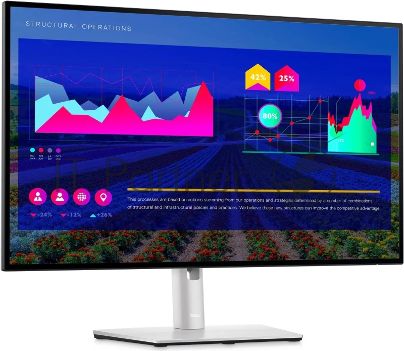 Монитор Dell 27 UltraSharp U2722D черный IPS LED 5ms 16:9 HDMI матовая HAS Pivot 1000:1 350cd 178гр/178гр 2560x1440 DisplayPort Ultra HD 2K (1440p) USB