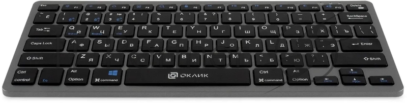 Клавиатура Оклик 835S черный/серый USB беспроводная BT/Radio slim Multimedia (1696467)