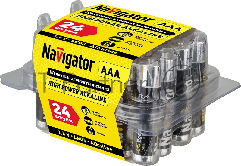 Элемент питания алкалиновый AAA/LR03 94 787 NBT-NE-LR03-BOX24 (уп.24шт) NAVIGATOR 94787