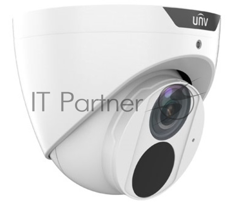 Видеокамера Uniview IP купольная, 1/2.7 4 Мп КМОП @ 30 к/с, ИК-подсветка до 50м., LightHunter 0.003 Лк @F1.6, объектив 2.8 мм, WDR, 2D/3D DNR, Ultra 265, H.265, H.264, MJPEG, 3 потока, встроенный мик