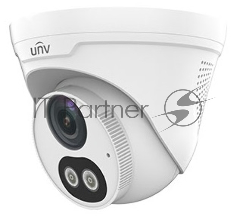 Видеокамера Uniview IP купольная, 1/2.8 2 Мп КМОП @ 30 к/с, ColorHunter, ИК-подсветка и подсветка видимого спектра до 30м., EasyStar 0.003 Лк @F1.6, объектив 2.8 мм, WDR, 2D/3D DNR, Ultra 265, H.265,