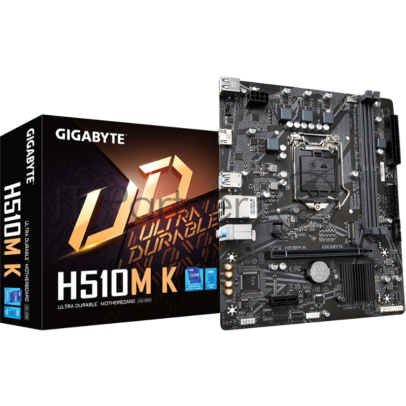 Материнская плата Gigabyte H510M K Soc-1200 Intel H510 2xDDR4 mATX AC`97 8ch(7.1) GbLAN+HDMI