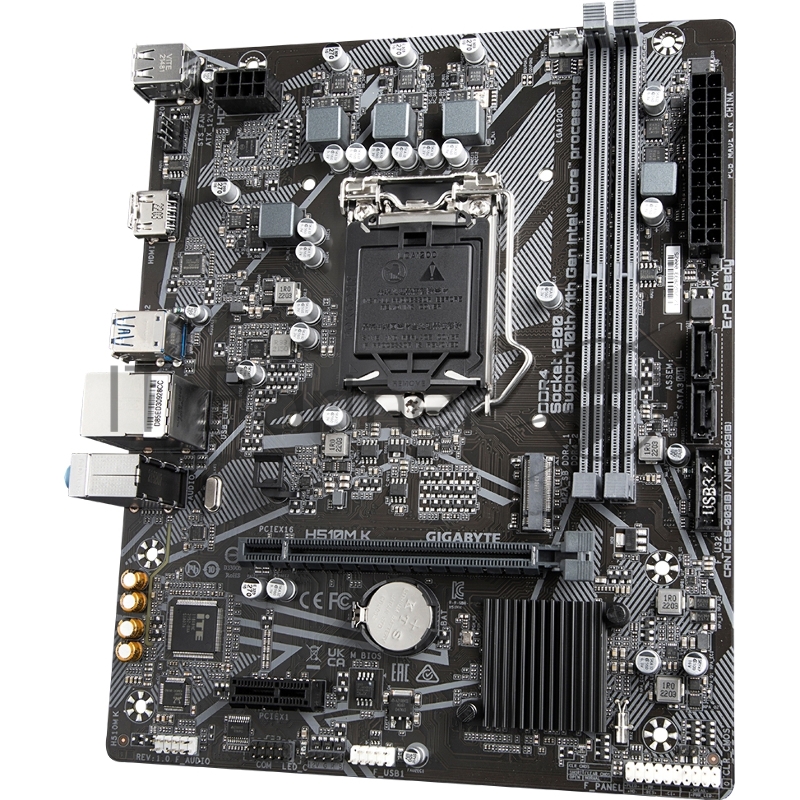Материнская плата Gigabyte H510M K Soc-1200 Intel H510 2xDDR4 mATX AC`97 8ch(7.1) GbLAN+HDMI