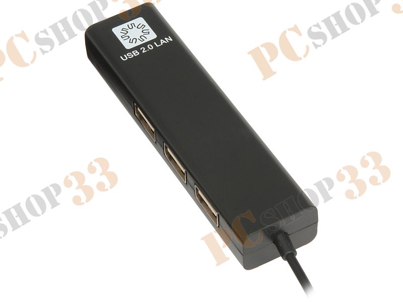 Кабель 5bites UA2-45-06BK Кабель-адаптер USB2.0 / 3*USB2.0 / RJ45 100MB / BLACK