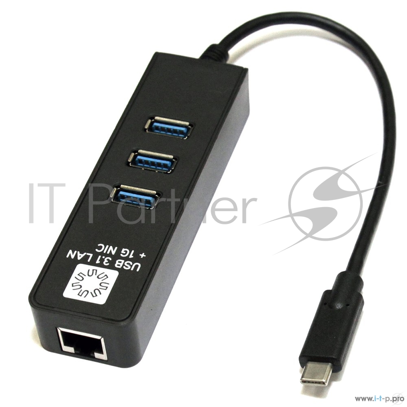 Кабель 5bites UA3C-45-10BK Кабель-адаптер USB3.1 / 3*USB3.0 / RJ45 1G / BLACK