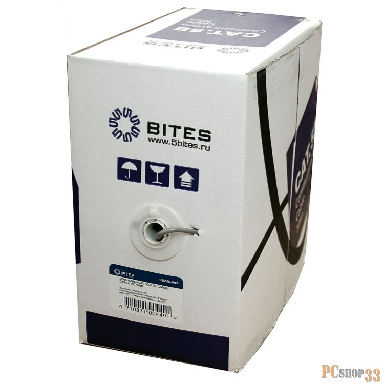 Кабель 5bites US5505-305C Кабель UTP / SOLID / 5E / 24AWG / COPPER / PVC / 305M