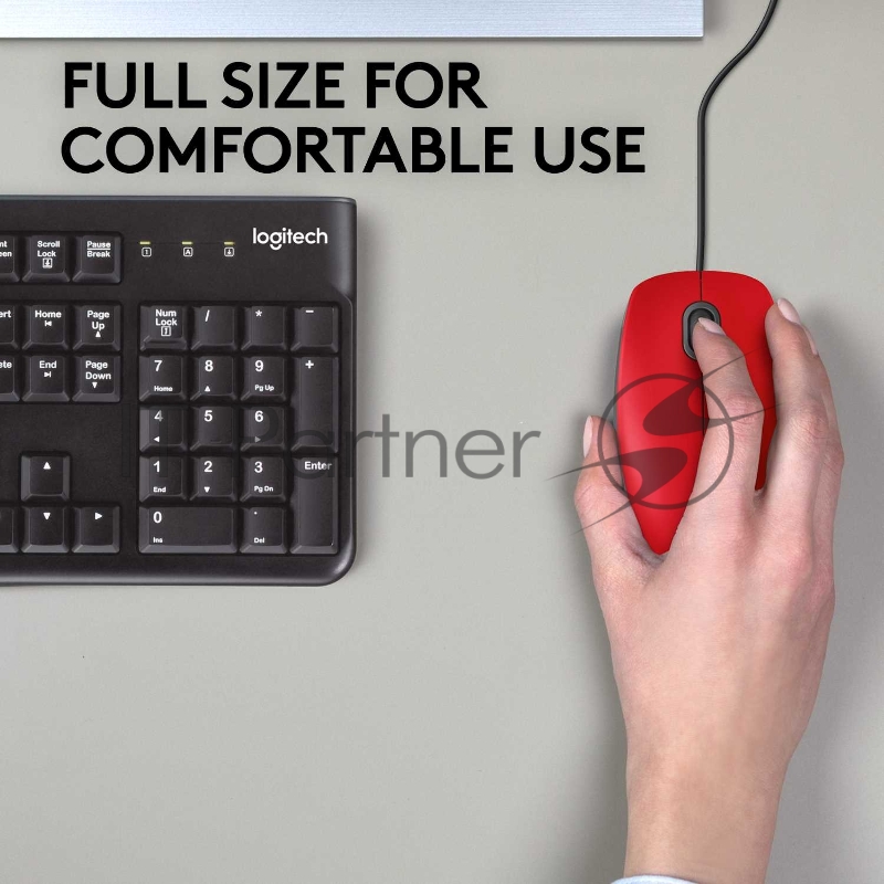 Мышь Logitech Mouse M110 Silent USB Red Ret