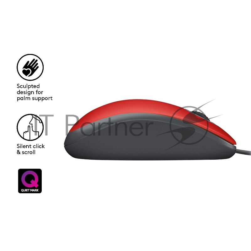 Мышь Logitech Mouse M110 Silent USB Red Ret