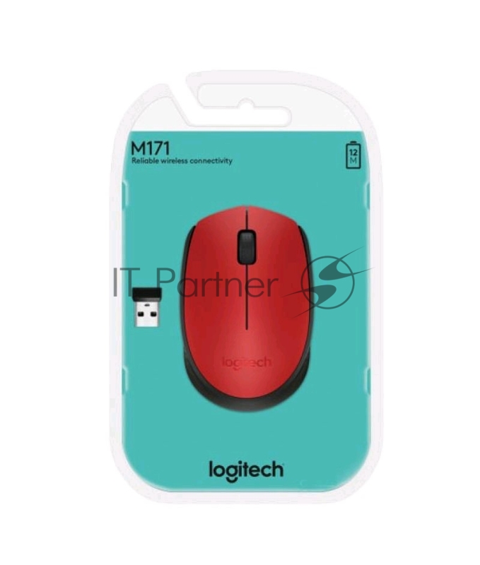 Мышь 910-004641 Logitech Wireless Mouse M171, Red
