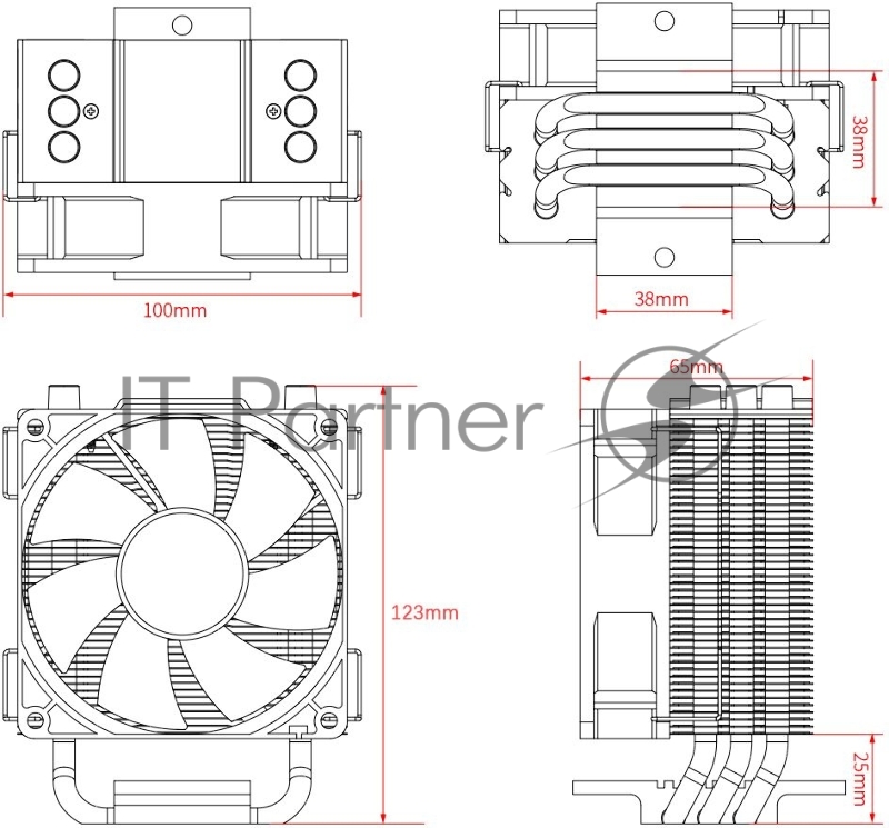 Кулер ID-COOLING SE-903-XT LGA1700/1200/115X/AM4 (30шт/кор, TDP 130W, PWM, 3 тепл.трубки прямого контакта, FAN 92mm, Dynamic Multi-Color LED) RET