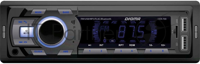 Автомагнитола Digma DCR-700 1DIN 4x50Вт