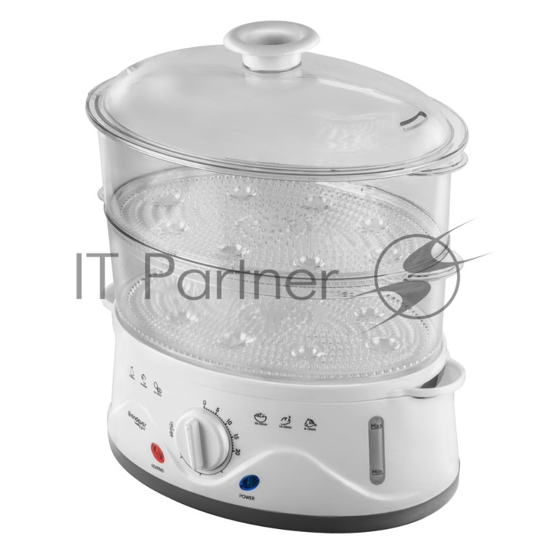 Пароварка электрическая Endever Vita-176, белый, мощность 1000 Вт, объем 5,5 л, таймер 60 минут, двойная защита, 4 шт./уп.