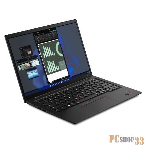 Ноутбук ThinkPad Ultrabook X1 Carbon Gen 10 14 2.2K (2240x1400) IPS AG, i7-1260P, 16GB LPDDR5 5200, 512GB SSD M.2, Intel Iris Xe, WiFi, BT, LTE, FPR, TPM2, IR&FHD Cam, 57Wh, 65W USB-C,NoOS, 1Y, 1.12kg