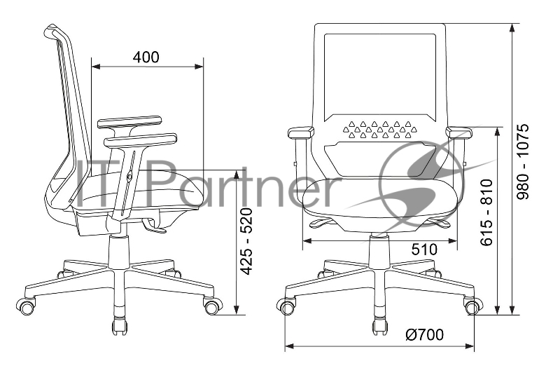 Кресло Бюрократ MC-611N черный TW-01 38-418 сетка/ткань крестовина пластик