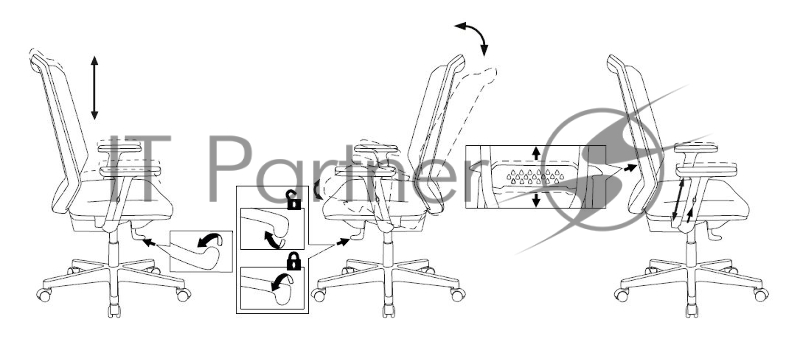 Кресло Бюрократ MC-611N черный TW-01 38-418 сетка/ткань крестовина пластик