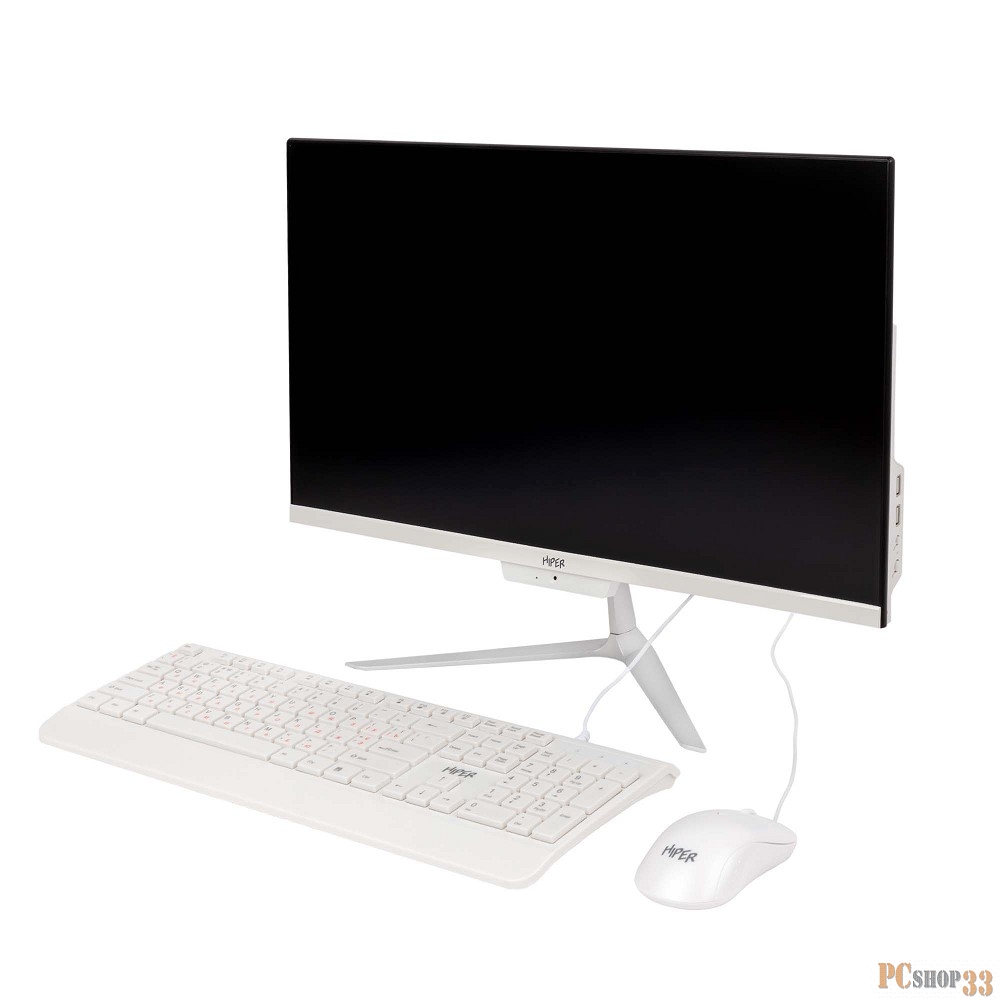 Моноблок Hiper V2 23.8 Full HD i3 10105 (3.7) 8Gb SSD256Gb UHDG Windows 10 Professional GbitEth WiFi BT клавиатура мышь Cam белый 1920x1080