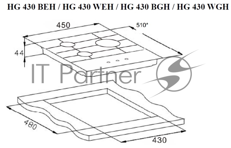 Газовая панель Weissgauff HG 430 BGH