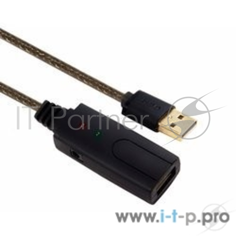 Кабель Greenconnect Кабель Удлинитель активный USB 2.0 10.0m Premium, AM/AF 28/24 AWG экран, армированный морозостойкий с усилителем и разъёмом для доп.питания (GCR-UEC3M2-BD2S-10.0m)