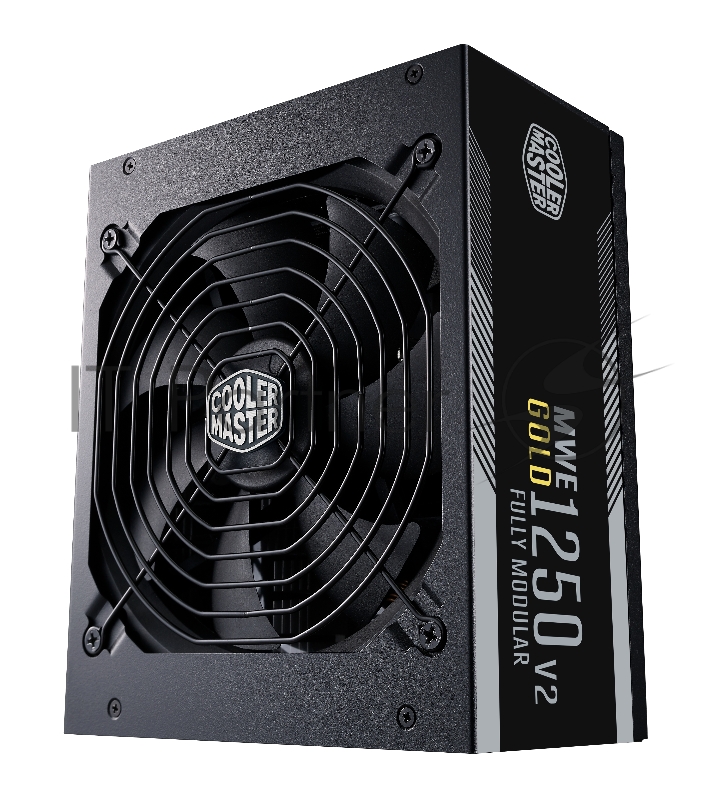 Блок питания Power Supply Cooler Master MWE Gold V2 (model name: MPE-C501-AFCAG), 1250W, ATX, 140mm, 24+4pin, 12xSATA, 8xPCI-E(6+2), APFC, 80+ Gold, w/UK Cable, Full Modular, OEM Version