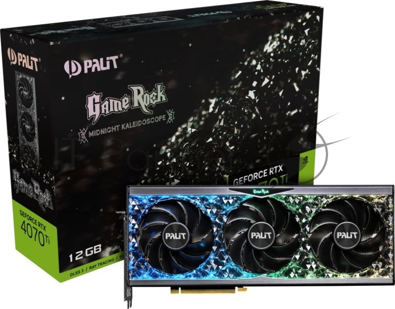 Видеокарта Palit PCI-E 4.0 RTX4070Ti GAMEROCK NVIDIA GeForce RTX 4070TI 12288Mb 192 GDDR6X 2310/21000 HDMIx1 DPx3 HDCP Ret