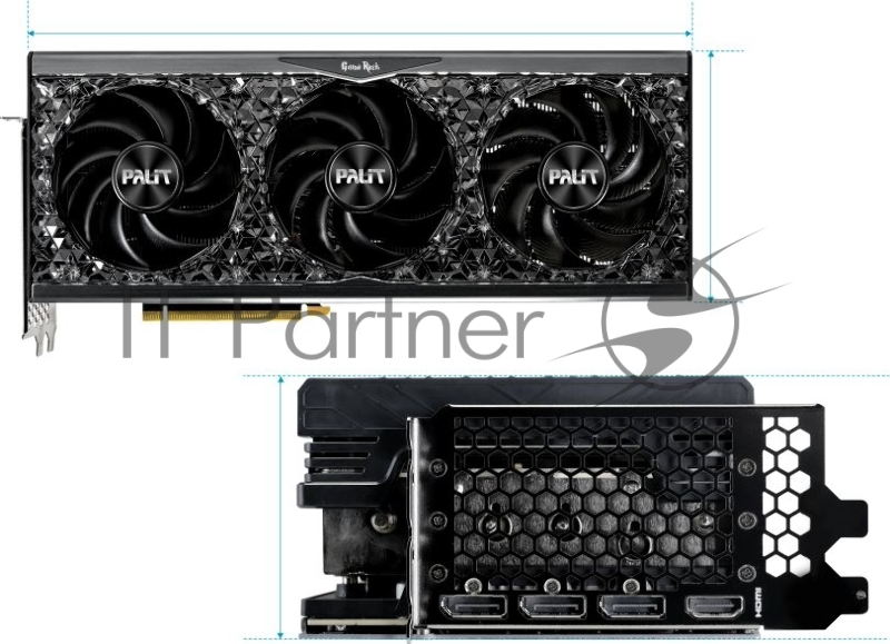 Видеокарта Palit PCI-E 4.0 RTX4070Ti GAMEROCK OC NVIDIA GeForce RTX 4070TI 12288Mb 192 GDDR6X 2310/21000 HDMIx1 DPx3 HDCP Ret